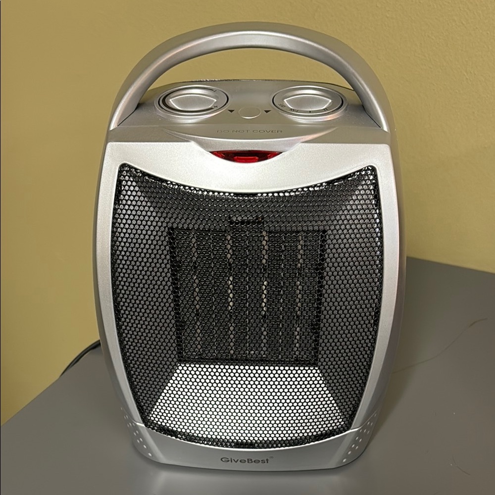 Silver Portable Ceramic Heater
